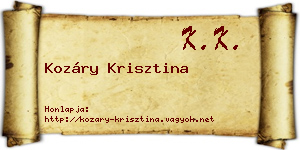 Kozáry Krisztina névjegykártya